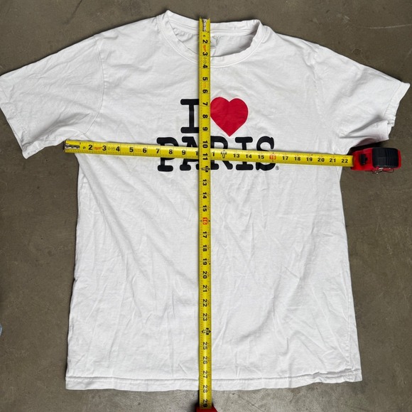 Mens I Love Paris Graphic T-Shirt White 100% Cotton XXL Souvenir Tee - Picture 3 of 9